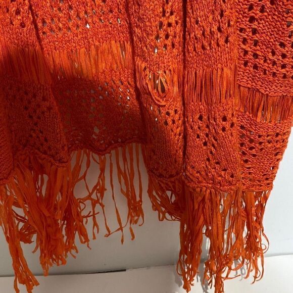 Michael Michael Kors Women's Fringe Hem Open Front Cardigan In Red Size XS - Picture 6 of 11